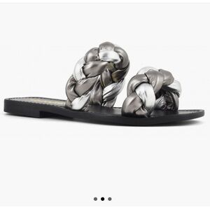 COLORS OF CALIFORNIA Braided silver and black leather Sandal 8.5